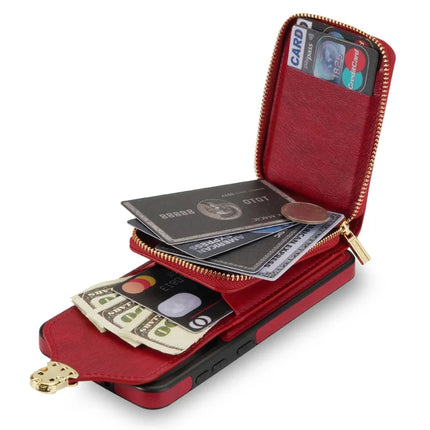 For Samsung Galaxy A16 5G  /  4G Case Zipper Wallet Leather+TPU Phone Cover with Strap