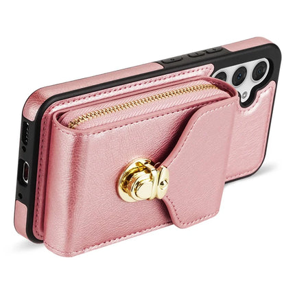For Samsung Galaxy A16 5G  /  4G Case Zipper Wallet Leather+TPU Phone Cover with Strap