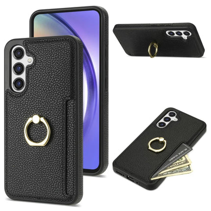 For Samsung Galaxy A16 4G / 5G Case Ring Kickstand PU+TPU Card Holder Phone Cover