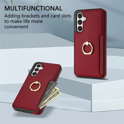 For Samsung Galaxy A16 4G / 5G Case Ring Kickstand PU+TPU Card Holder Phone Cover