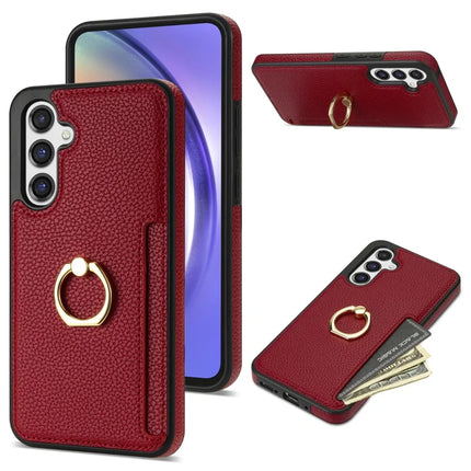 For Samsung Galaxy A16 4G / 5G Case Ring Kickstand PU+TPU Card Holder Phone Cover