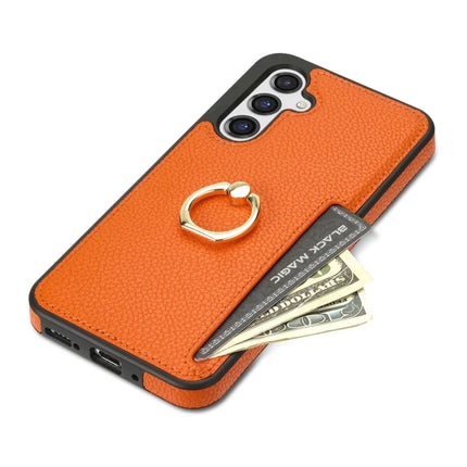 For Samsung Galaxy A16 4G / 5G Case Ring Kickstand PU+TPU Card Holder Phone Cover