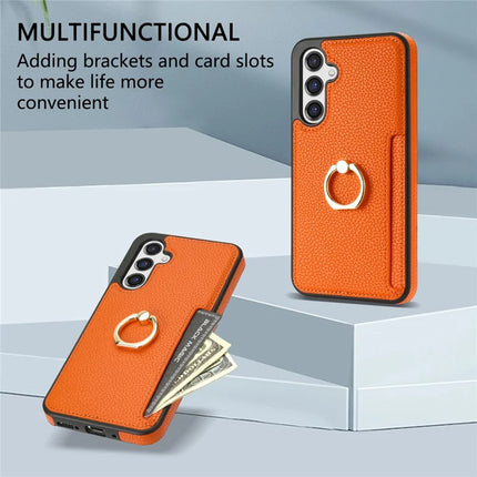 For Samsung Galaxy A16 4G / 5G Case Ring Kickstand PU+TPU Card Holder Phone Cover