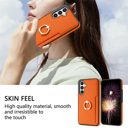 For Samsung Galaxy A16 4G / 5G Case Ring Kickstand PU+TPU Card Holder Phone Cover