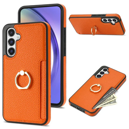 For Samsung Galaxy A16 4G / 5G Case Ring Kickstand PU+TPU Card Holder Phone Cover