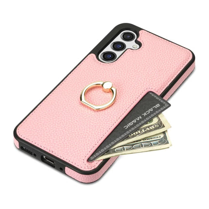 For Samsung Galaxy A16 4G / 5G Case Ring Kickstand PU+TPU Card Holder Phone Cover