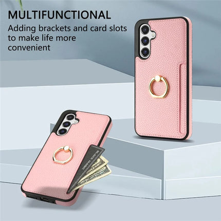 For Samsung Galaxy A16 4G / 5G Case Ring Kickstand PU+TPU Card Holder Phone Cover