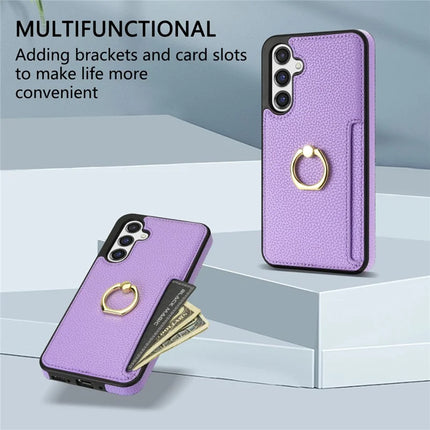 For Samsung Galaxy A16 4G / 5G Case Ring Kickstand PU+TPU Card Holder Phone Cover