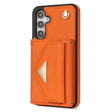 For Samsung Galaxy A16 4G / 5G Case Card Slots PU+TPU Cell Phone Cover with Long Strap