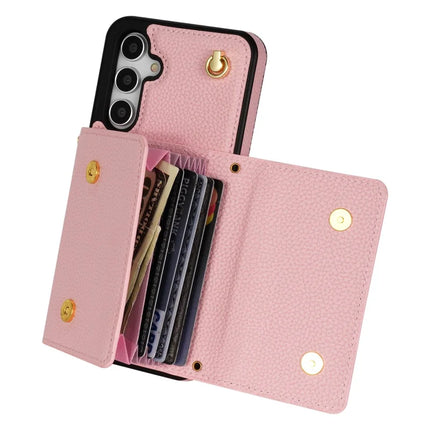 For Samsung Galaxy A16 4G / 5G Case Card Slots PU+TPU Cell Phone Cover with Long Strap