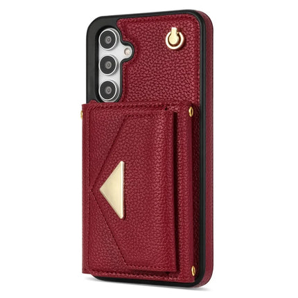 For Samsung Galaxy A16 4G / 5G Case Card Slots PU+TPU Cell Phone Cover with Long Strap