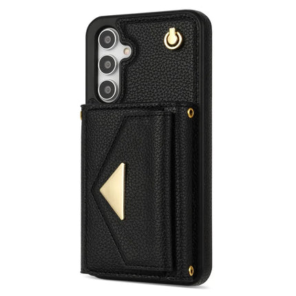 For Samsung Galaxy A16 4G / 5G Case Card Slots PU+TPU Cell Phone Cover with Long Strap