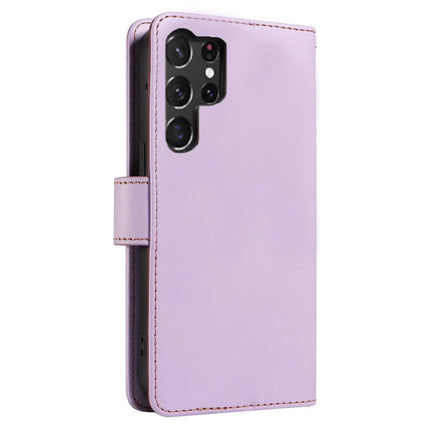 For Samsung Galaxy S23 Ultra Case RFID Blocking PU Leather Wallet Flip Phone Cover with Wrist Strap