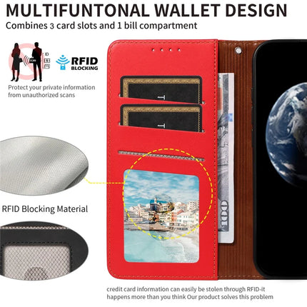 For Samsung Galaxy S23 Ultra Case RFID Blocking PU Leather Wallet Flip Phone Cover with Wrist Strap