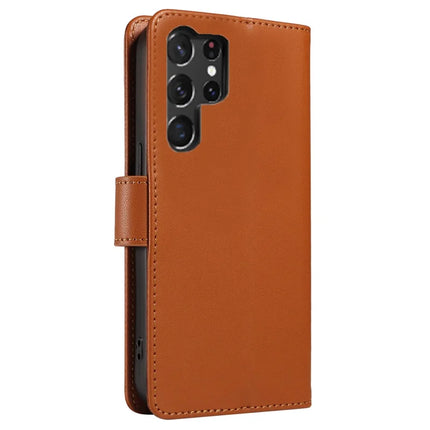 For Samsung Galaxy S23 Ultra Case RFID Blocking PU Leather Wallet Flip Phone Cover with Wrist Strap