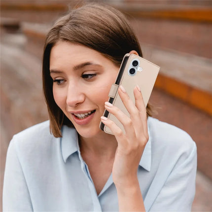 For iPhone 16 Plus Case RFID Blocking PU Leather Wallet Flip Phone Cover with Wrist Strap