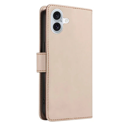 For iPhone 16 Plus Case RFID Blocking PU Leather Wallet Flip Phone Cover with Wrist Strap