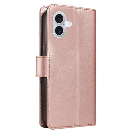 For iPhone 16 Plus Case RFID Blocking PU Leather Wallet Flip Phone Cover with Wrist Strap