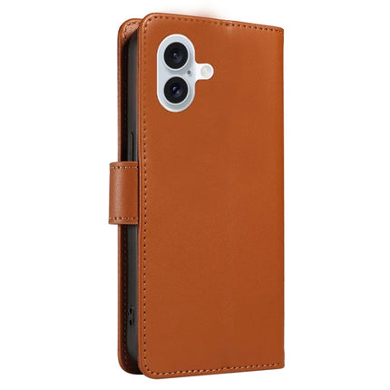 For iPhone 16 Plus Case RFID Blocking PU Leather Wallet Flip Phone Cover with Wrist Strap
