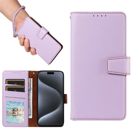 For iPhone 16 Pro Max Case RFID Blocking PU Leather Wallet Flip Phone Cover with Wrist Strap