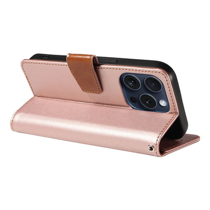 For iPhone 16 Pro Max Case RFID Blocking PU Leather Wallet Flip Phone Cover with Wrist Strap