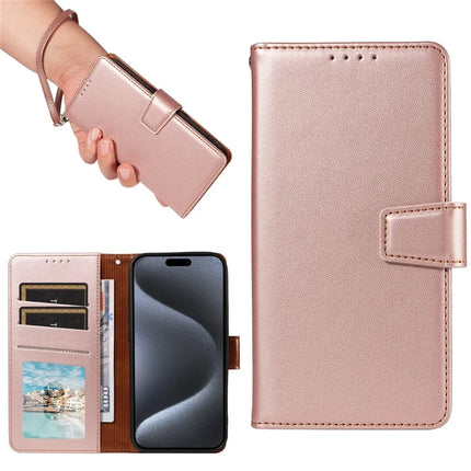For iPhone 16 Pro Max Case RFID Blocking PU Leather Wallet Flip Phone Cover with Wrist Strap