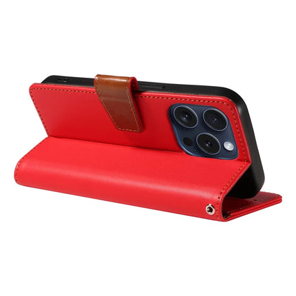 For iPhone 16 Pro Max Case RFID Blocking PU Leather Wallet Flip Phone Cover with Wrist Strap