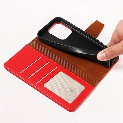 For iPhone 16 Pro Max Case RFID Blocking PU Leather Wallet Flip Phone Cover with Wrist Strap