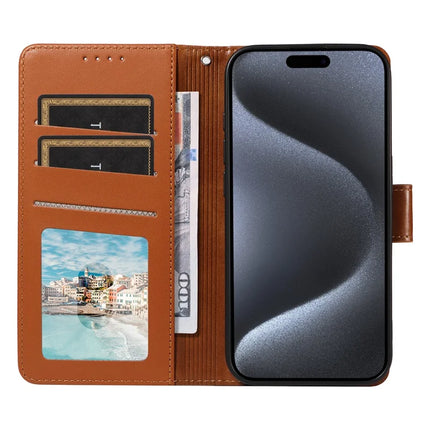 For iPhone 16 Pro Max Case RFID Blocking PU Leather Wallet Flip Phone Cover with Wrist Strap