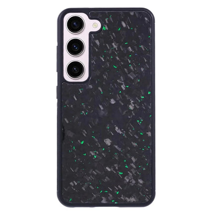 For Samsung Galaxy S23 Magnetic Case Forged Texture Aramid Fiber+TPU Anti-Slip Phone Cover - Green