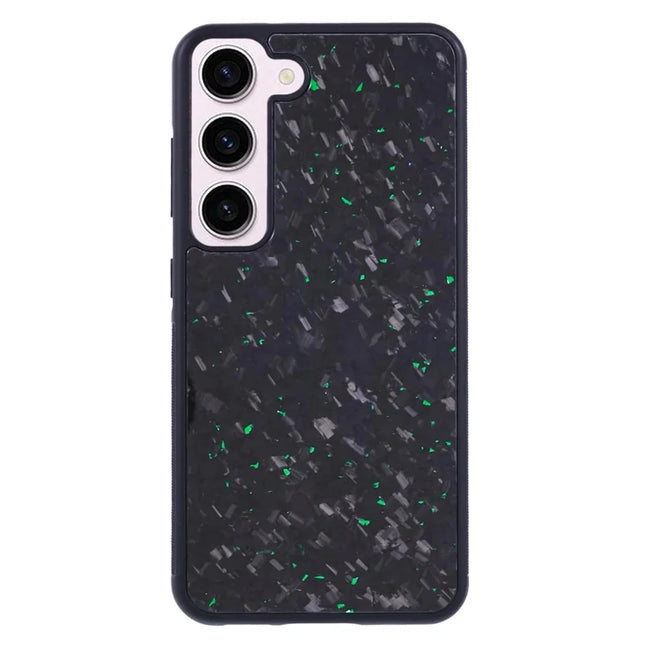 For Samsung Galaxy S23 Magnetic Case Forged Texture Aramid Fiber+TPU Anti-Slip Phone Cover - Green