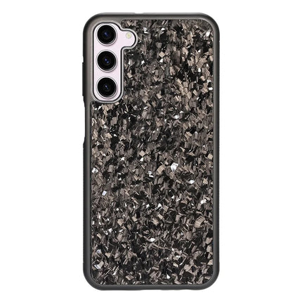 For Samsung Galaxy S23 Magnetic Case Forged Texture Aramid Fiber+TPU Anti-Slip Phone Cover - Silver