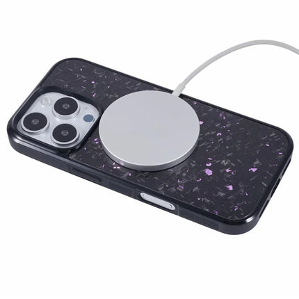 For iPhone 16 Pro Magnetic Case Forged Texture Aramid Fiber+TPU Anti-Slip Phone Cover