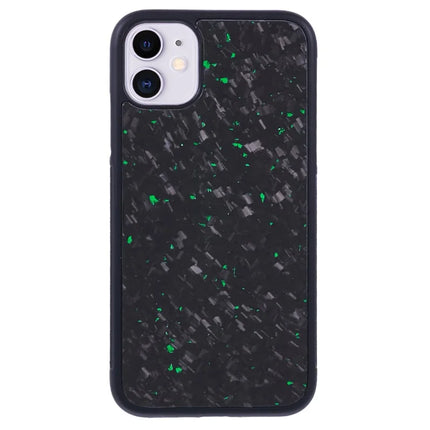 For iPhone 11 Magnetic Case Forged Texture Aramid Fiber+TPU Anti-Slip Phone Cover - Green