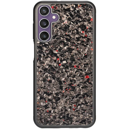 For Samsung Galaxy S23 FE Magnetic Case Forged Texture Aramid Fiber+TPU Anti-Slip Phone Cover - Red