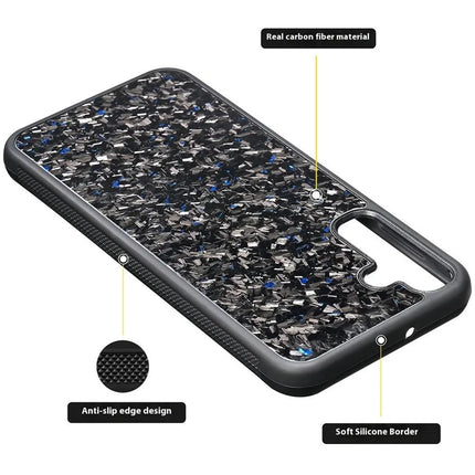 For Samsung Galaxy S23 FE Magnetic Case Forged Texture Aramid Fiber+TPU Anti-Slip Phone Cover