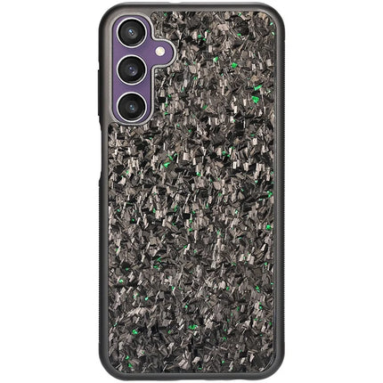 For Samsung Galaxy S23 FE Magnetic Case Forged Texture Aramid Fiber+TPU Anti-Slip Phone Cover - Green