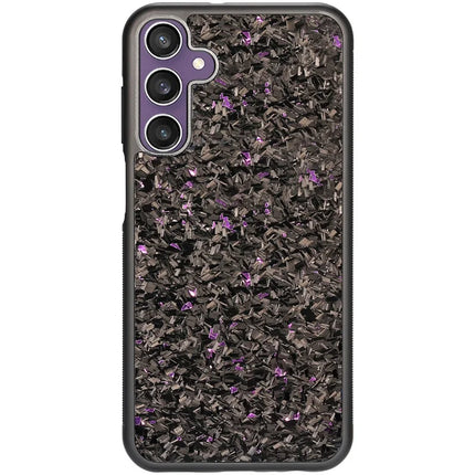 For Samsung Galaxy S23 FE Magnetic Case Forged Texture Aramid Fiber+TPU Anti-Slip Phone Cover - Purple