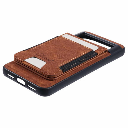 SUTENI H17 For Google Pixel 8a Magnetic Case Card Slots Leather+TPU Kickstand Phone Cover