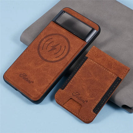SUTENI H17 For Google Pixel 8a Magnetic Case Card Slots Leather+TPU Kickstand Phone Cover