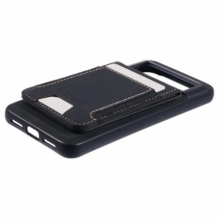 SUTENI H17 For Google Pixel 8a Magnetic Case Card Slots Leather+TPU Kickstand Phone Cover