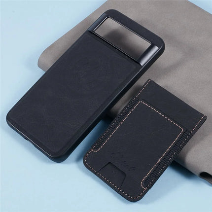 SUTENI H17 For Google Pixel 8a Magnetic Case Card Slots Leather+TPU Kickstand Phone Cover
