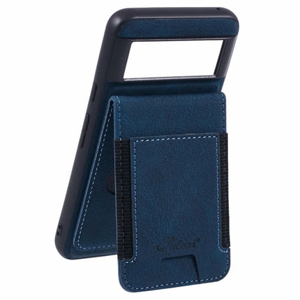 SUTENI H17 For Google Pixel 8a Magnetic Case Card Slots Leather+TPU Kickstand Phone Cover