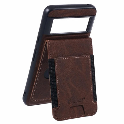 SUTENI H17 For Google Pixel 8a Magnetic Case Card Slots Leather+TPU Kickstand Phone Cover