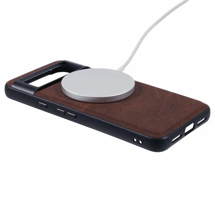 SUTENI H17 For Google Pixel 8a Magnetic Case Card Slots Leather+TPU Kickstand Phone Cover