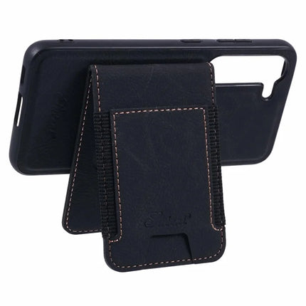 SUTENI H17 For Samsung Galaxy S23+ Magnetic Case Card Slots Leather+TPU Kickstand Phone Cover
