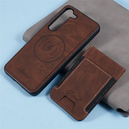 SUTENI H17 For Samsung Galaxy S23+ Magnetic Case Card Slots Leather+TPU Kickstand Phone Cover