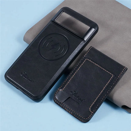 SUTENI H17 For Google Pixel 8a Case Compatible with MagSafe Card Holder Kickstand Phone Cover
