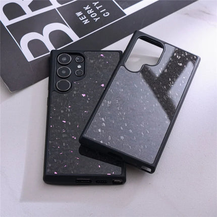 For Samsung Galaxy S23 Ultra Magnetic Case Forged Texture Aramid Fiber+TPU Anti-Slip Phone Cover