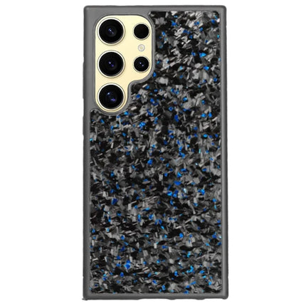 For Samsung Galaxy S23 Ultra Magnetic Case Forged Texture Aramid Fiber+TPU Anti-Slip Phone Cover - Blue
